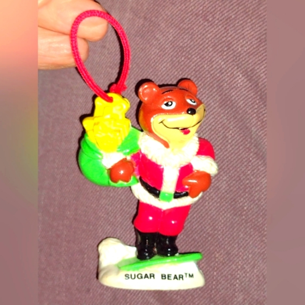 Vintage Sugar Bear Christmas Ornament Santa Claus 1993 Golden Crisp Cereal Promo